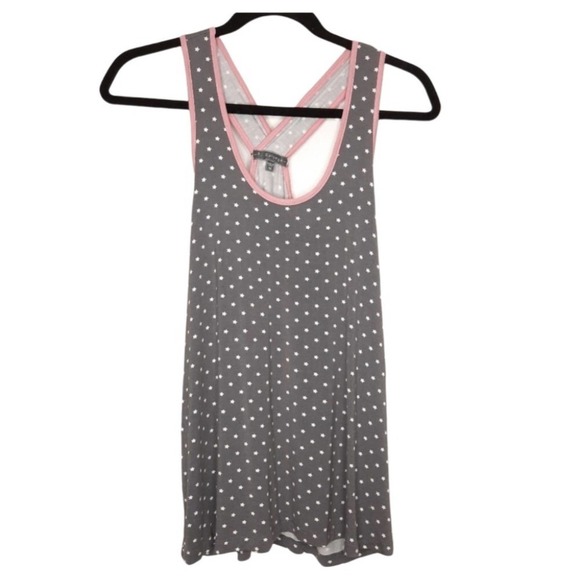 PJ Salvage Women's Star Printed Racerback Gray Tank Top Medium NWT - Picture 3 of 5
